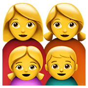 👩‍👩‍👧‍👦 Emoji Familia: Mujer, Mujer, Niña, Niño en Apple iOS 12.1.