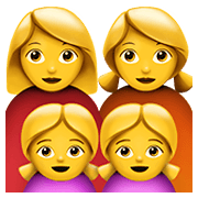 👩‍👩‍👧‍👧 Emoji Família: Mulher, Mulher, Menina E Menina na Apple iOS 12.1.