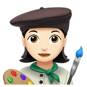 👩🏻‍🎨 Emoji Artista Mujer: Tono De Piel Claro en Apple iOS 12.1.