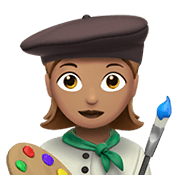 Emoji 👩🏽‍🎨 Artista Donna: Carnagione Olivastra su Apple iOS 12.1.