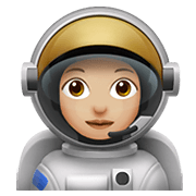 👩🏼‍🚀 Emoji Astronauta Mulher: Pele Morena Clara na Apple iOS 12.1.