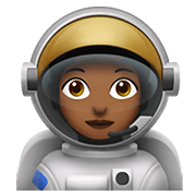 👩🏾‍🚀 Emoji Astronautin: mitteldunkle Hautfarbe Apple iOS 12.1.