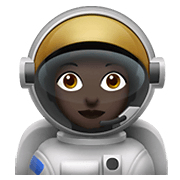👩🏿‍🚀 Emoji Astronautin: dunkle Hautfarbe Apple iOS 12.1.