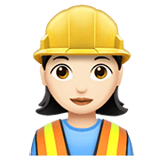 👷🏻‍♀️ Emoji Pedreira: Pele Clara na Apple iOS 12.1.