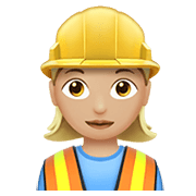 👷🏼‍♀️ Emoji Pedreira: Pele Morena Clara na Apple iOS 12.1.