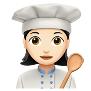 👩🏻‍🍳 Emoji Cocinera: Tono De Piel Claro en Apple iOS 12.1.