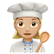 Emoji 👩🏼‍🍳 Cuoca: Carnagione Abbastanza Chiara su Apple iOS 12.1.