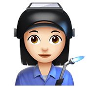 👩🏻‍🏭 Emoji Fabrikarbeiterin: helle Hautfarbe Apple iOS 12.1.