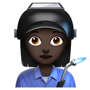 👩🏿‍🏭 Emoji Operaria: Tono De Piel Oscuro en Apple iOS 12.1.