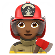👩🏾‍🚒 Emoji Feuerwehrfrau: mitteldunkle Hautfarbe Apple iOS 12.1.