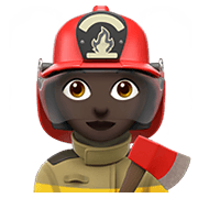 Emoji 👩🏿‍🚒 Pompiere Donna: Carnagione Scura su Apple iOS 12.1.