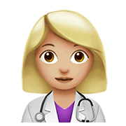 👩🏼‍⚕️ Emoji Profesional Sanitario Mujer: Tono De Piel Claro Medio en Apple iOS 12.1.