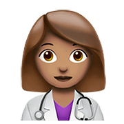 Emoji 👩🏽‍⚕️ Operatrice Sanitaria: Carnagione Olivastra su Apple iOS 12.1.