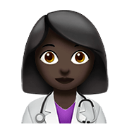 👩🏿‍⚕️ Emoji Mulher Profissional Da Saúde: Pele Escura na Apple iOS 12.1.