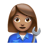 👩🏽‍🔧 Emoji Mechanikerin: mittlere Hautfarbe Apple iOS 12.1.