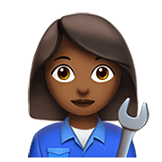 👩🏾‍🔧 Emoji Mechanikerin: mitteldunkle Hautfarbe Apple iOS 12.1.