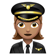 👩🏽‍✈️ Emoji Pilotin: mittlere Hautfarbe Apple iOS 12.1.