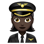 Emoji 👩🏿‍✈️ Pilota Donna: Carnagione Scura su Apple iOS 12.1.
