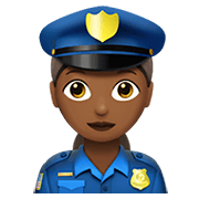 👮🏾‍♀️ Emoji Agente De Policía Mujer: Tono De Piel Oscuro Medio en Apple iOS 12.1.