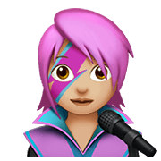 Emoji 👩🏼‍🎤 Cantante Donna: Carnagione Abbastanza Chiara su Apple iOS 12.1.