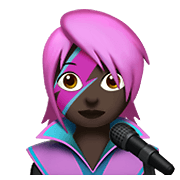 Emoji 👩🏿‍🎤 Cantante Donna: Carnagione Scura su Apple iOS 12.1.