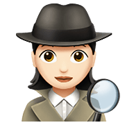 Emoji 🕵🏻‍♀️ Investigatrice: Carnagione Chiara su Apple iOS 12.1.