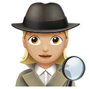 🕵🏼‍♀️ Emoji Detective Mujer: Tono De Piel Claro Medio en Apple iOS 12.1.