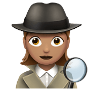 🕵🏽‍♀️ Emoji Detetive Mulher: Pele Morena na Apple iOS 12.1.