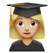 Emoji 👩🏼‍🎓 Studentessa: Carnagione Abbastanza Chiara su Apple iOS 12.1.