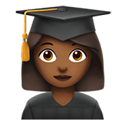👩🏾‍🎓 Emoji Studentin: mitteldunkle Hautfarbe Apple iOS 12.1.