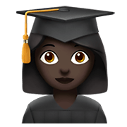 👩🏿‍🎓 Emoji Estudiante Mujer: Tono De Piel Oscuro en Apple iOS 12.1.