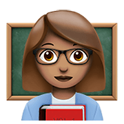 👩🏽‍🏫 Emoji Lehrerin: mittlere Hautfarbe Apple iOS 12.1.