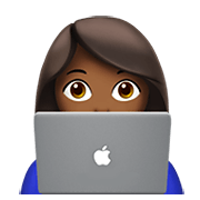 Emoji 👩🏾‍💻 Tecnologa: Carnagione Abbastanza Scura su Apple iOS 12.1.
