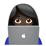 👩🏿‍💻 Emoji Tecnóloga: Tono De Piel Oscuro en Apple iOS 12.1.