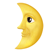 Emoji 🌛 Faccina Primo Quarto Di Luna su Apple iOS 12.1.