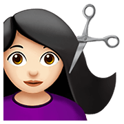 Émoji 💇🏻 Personne Qui Se Fait Couper Les Cheveux : Peau Claire sur Apple iOS 12.1.