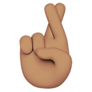🤞🏽 Emoji Dedos Cruzados: Pele Morena na Apple iOS 12.1.