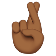 🤞🏾 Emoji Hand mit gekreuzten Fingern: mitteldunkle Hautfarbe Apple iOS 12.1.