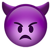 👿 Emoji Cara Enfadada Con Cuernos en Apple iOS 12.1.