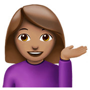 💁🏽 Emoji Infoschalter-Mitarbeiter(in): mittlere Hautfarbe Apple iOS 12.1.