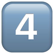 Émoji 4️⃣ Touches : 4 sur Apple iOS 12.1.