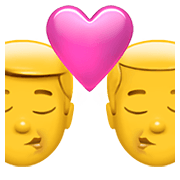 👨‍❤️‍💋‍👨 Emoji sich küssendes Paar: Mann, Mann Apple iOS 12.1.