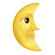 🌜 Emoji Luna De Cuarto Menguante Con Cara en Apple iOS 12.1.