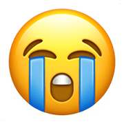 Émoji 😭 Visage Qui Pleure à Chaudes Larmes sur Apple iOS 12.1.