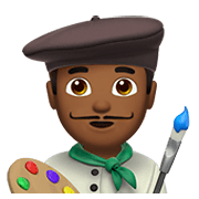 Emoji 👨🏾‍🎨 Artista Uomo: Carnagione Abbastanza Scura su Apple iOS 12.1.