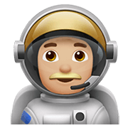 👨🏼‍🚀 Emoji Astronauta Homem: Pele Morena Clara na Apple iOS 12.1.