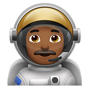 👨🏾‍🚀 Emoji Astronauta Homem: Pele Morena Escura na Apple iOS 12.1.