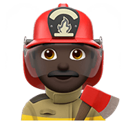 Emoji 👨🏿‍🚒 Pompiere Uomo: Carnagione Scura su Apple iOS 12.1.