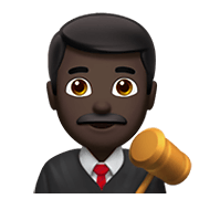 👨🏿‍⚖️ Emoji Juez: Tono De Piel Oscuro en Apple iOS 12.1.