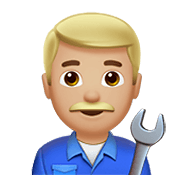 👨🏼‍🔧 Emoji Mecánico: Tono De Piel Claro Medio en Apple iOS 12.1.